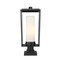 Z-Lite Sheridan 1 Light Outdoor Pier Mounted Fixture, Black & White Opal 595PHBS-SQPM-BK - alternate 6